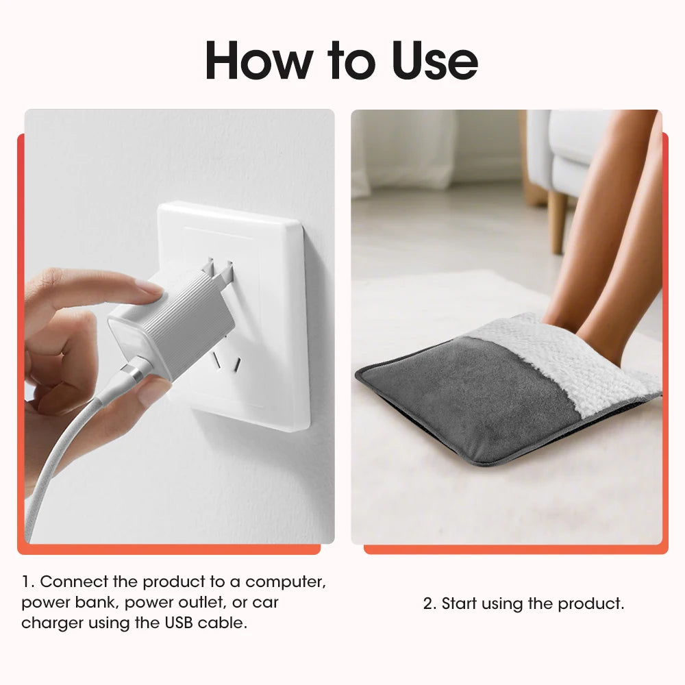 Under Desk Electric Foot Warmer Mat for Cozy Winter Evenings