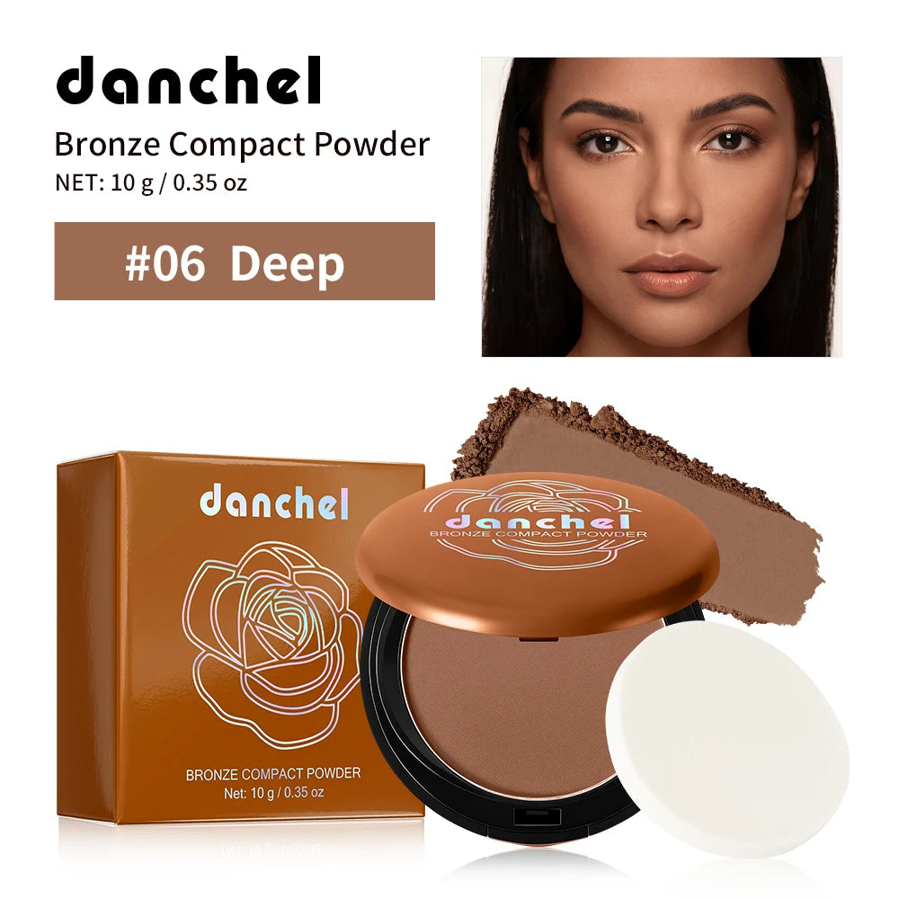 Daily Makeup Bronze Compact Powder for Flawless Matte Finish Coverage