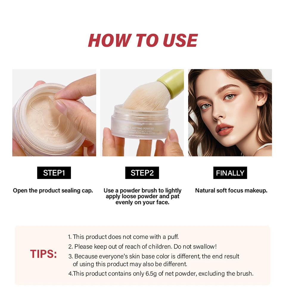 Daily Makeup Routine Ultimate Setting Powder for Long Lasting Matte Look
