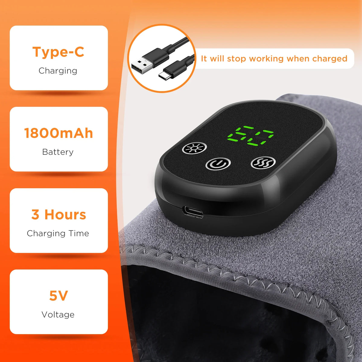 Relaxing at home heated ankle massager with soothing warmth