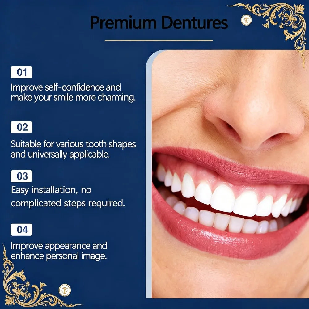 At Home Moldable Silicone Dentures Full Set for Custom Comfort Fit - 3