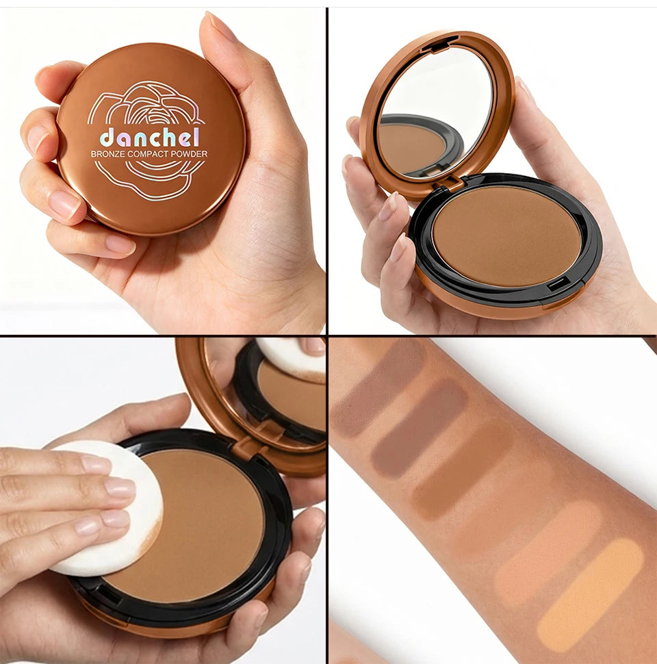 Daily Makeup Bronze Compact Powder for Flawless Matte Finish Coverage - 17