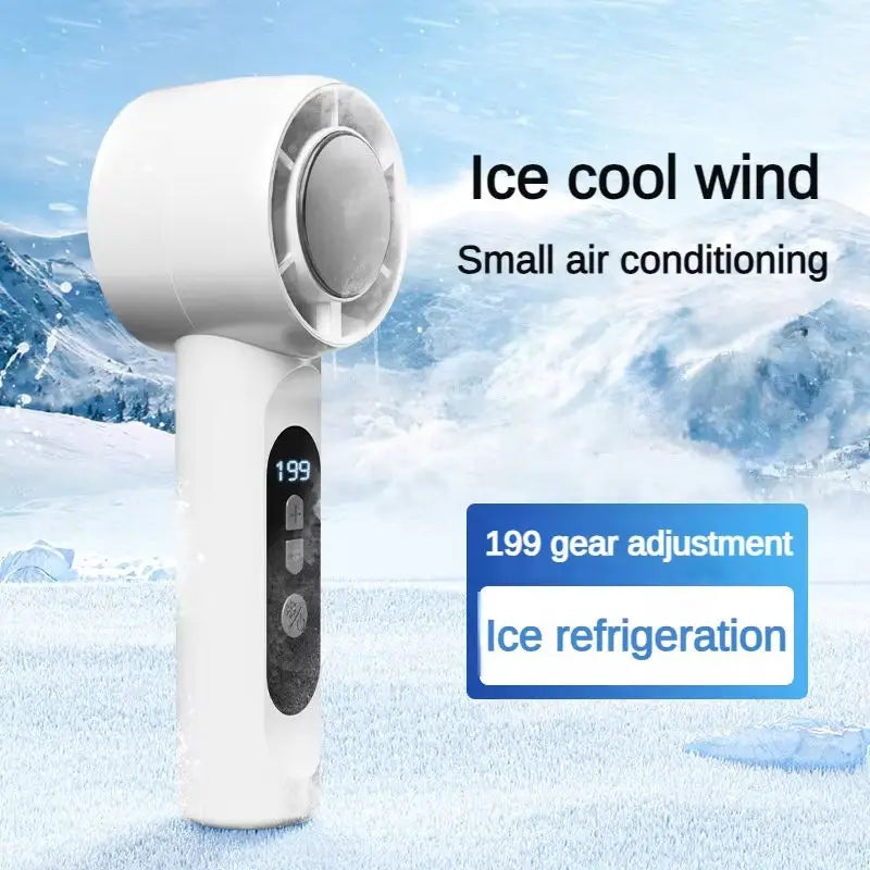 Traveling Outdoor Stay Cool Mini Handheld Ice Cooler Turbo Fan Portable - 2