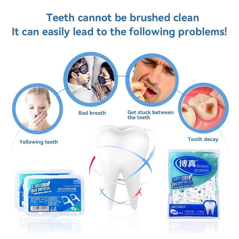Daily Dental Care Portable High Tension Dental Floss Picks Dispenser - 10