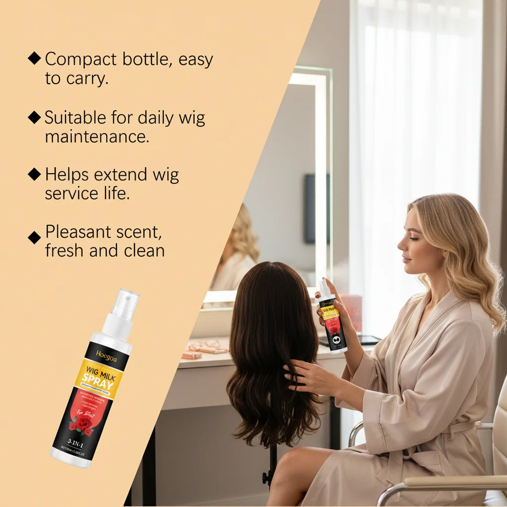 Daily styling wig conditioning spray for smooth and frizz free hair