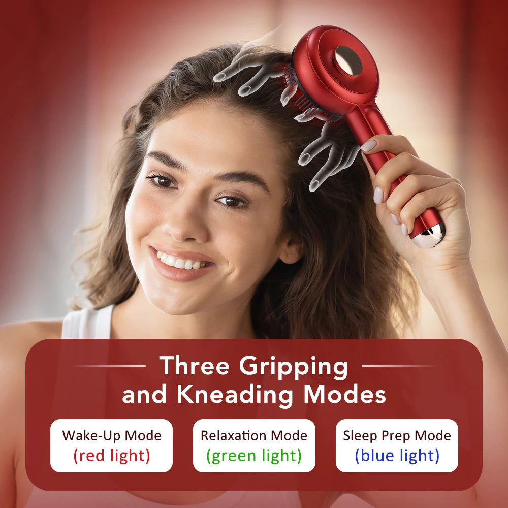 At Home Electric Scalp Massage Comb with Red Light and Oil Applicator
