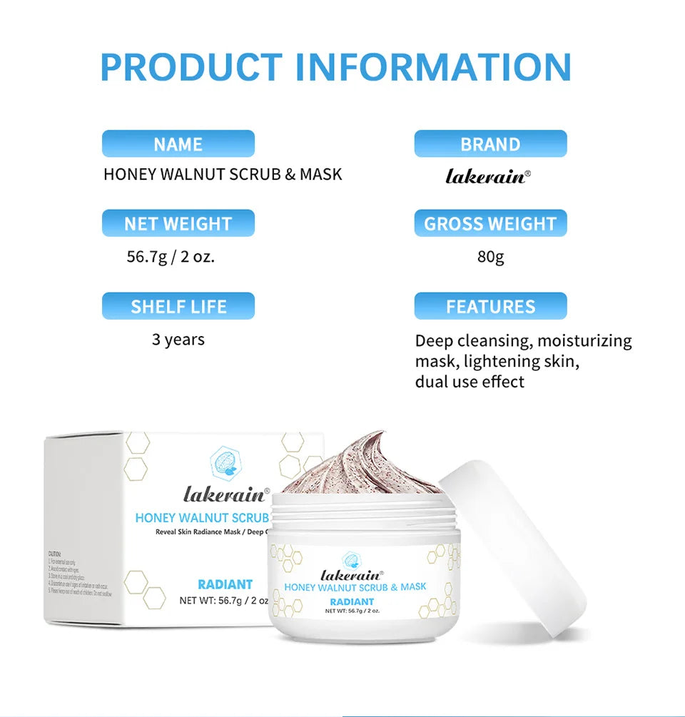 Daily Skincare Honey Walnut Scrub and Mask for Gentle Exfoliation - 15