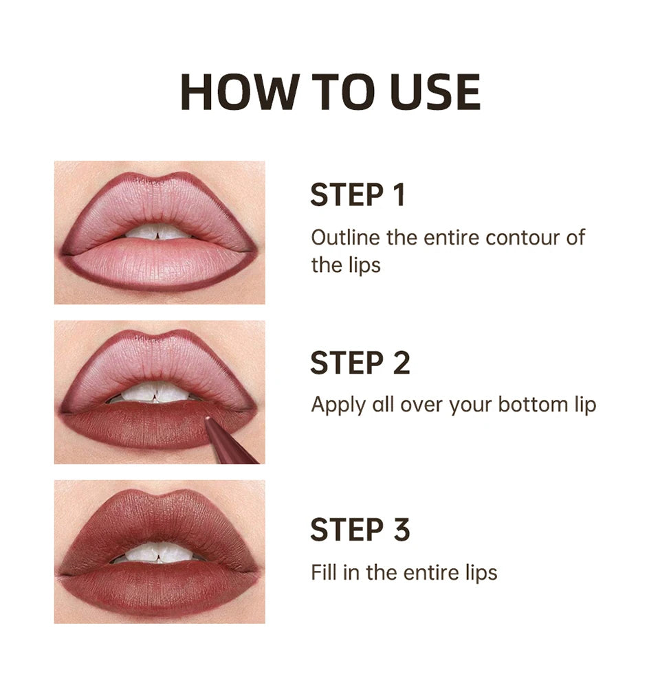 Daily Makeup Waterproof Lip Liner Pencil for Long Lasting Definition