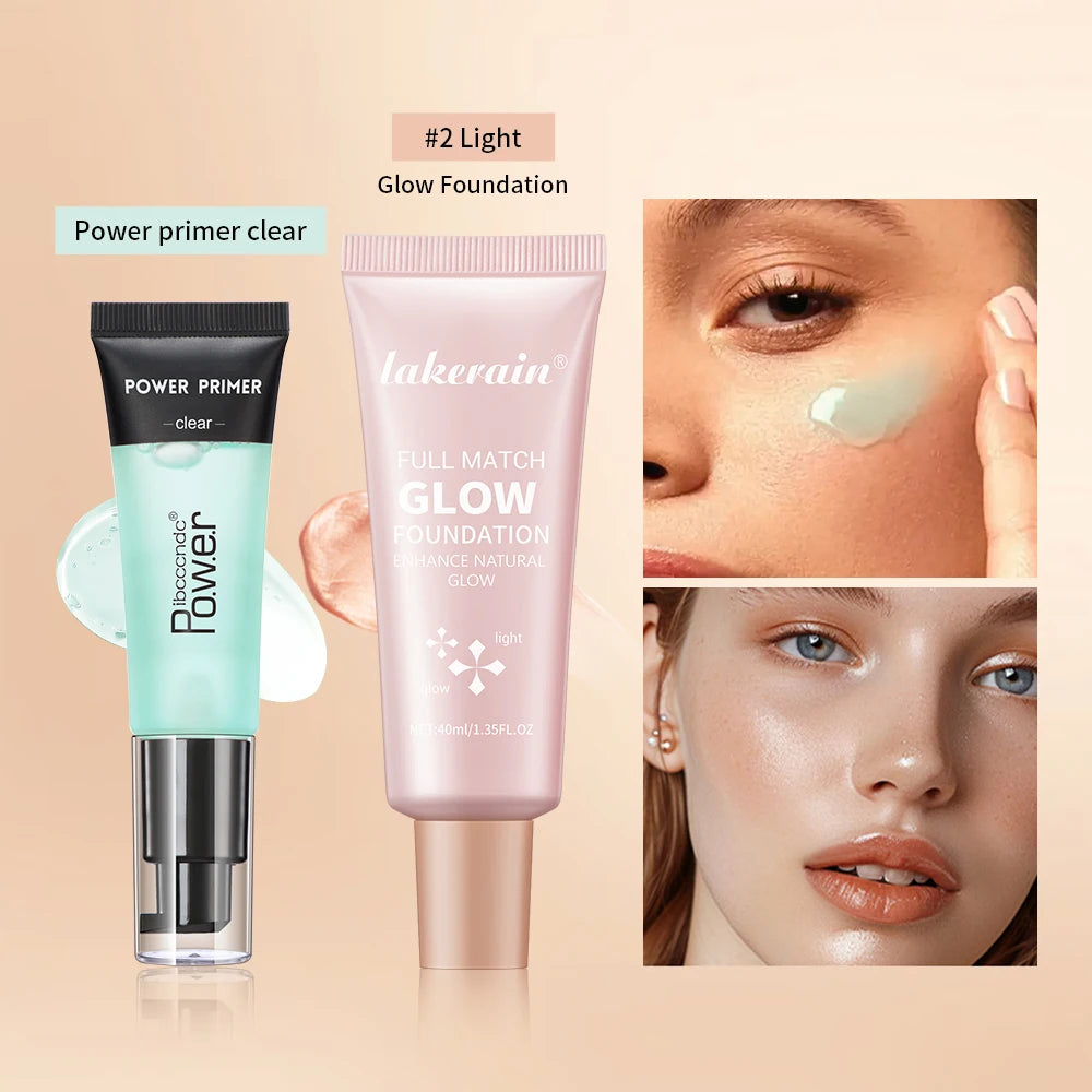 Daily Makeup Routine Primer Gel And Glow Foundation Kit For Radiance