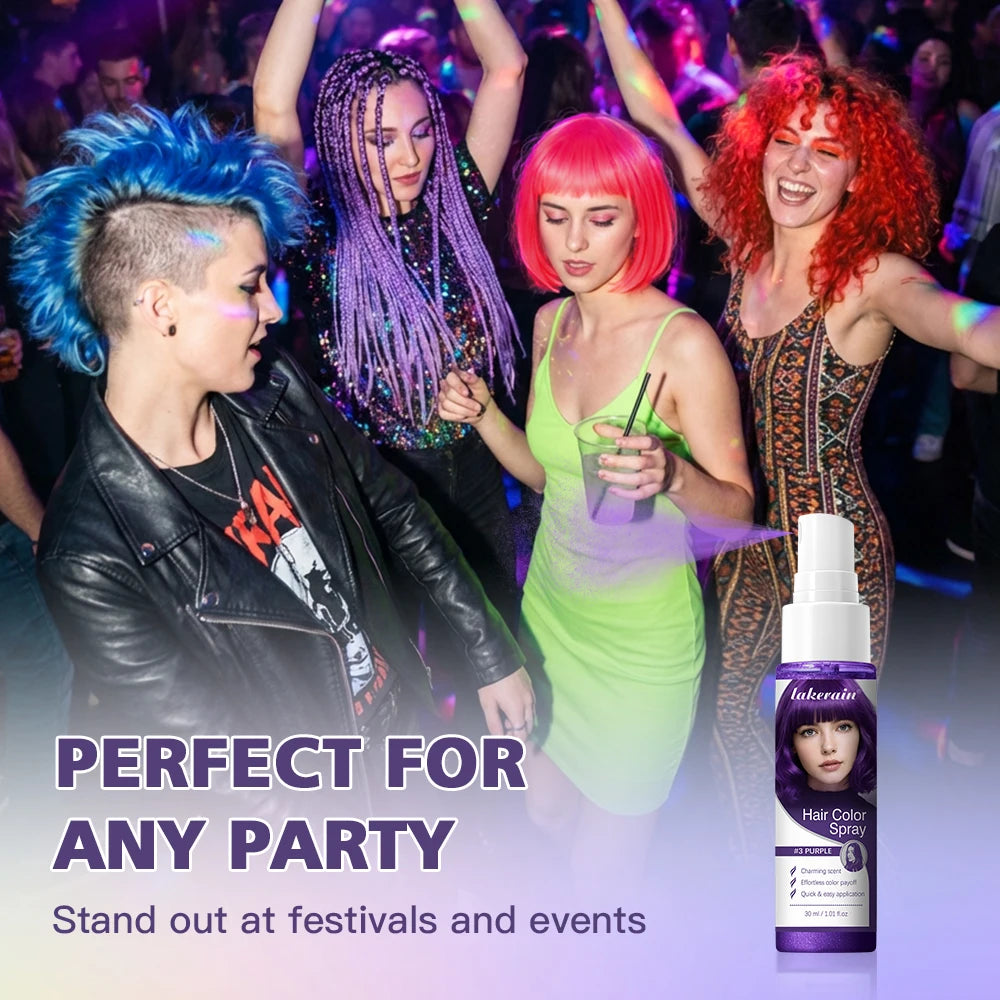 Party hair color spray for temporary vibrant styling and fun looks
