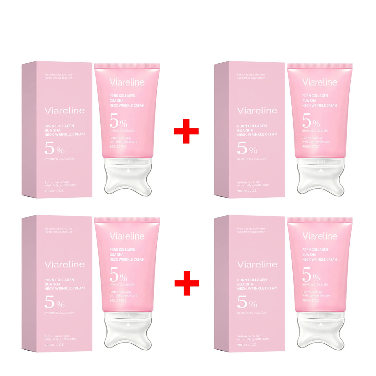 Neck Firming Collagen Neck Cream with Gua Sha Massager for Smooth Skin