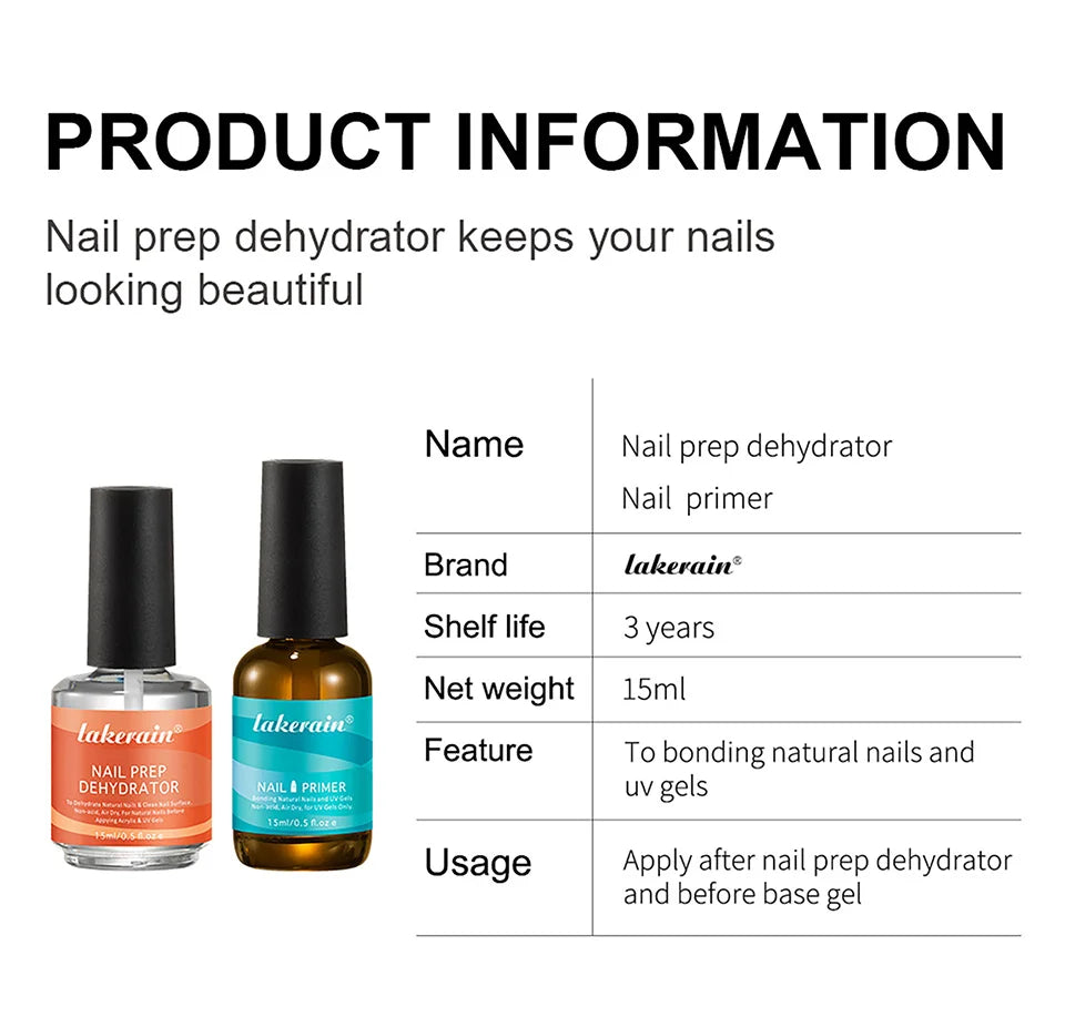 Professional Manicure Nail Prep Dehydrator And Primer Set For Long Wear - 15