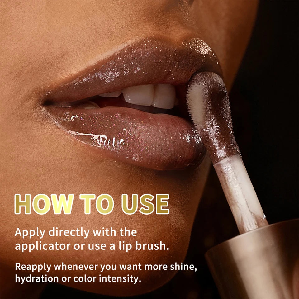 Daily Makeup Lip Gloss Deep Moisturizing Chocolate Glow Lip Care Cosmetics - 16