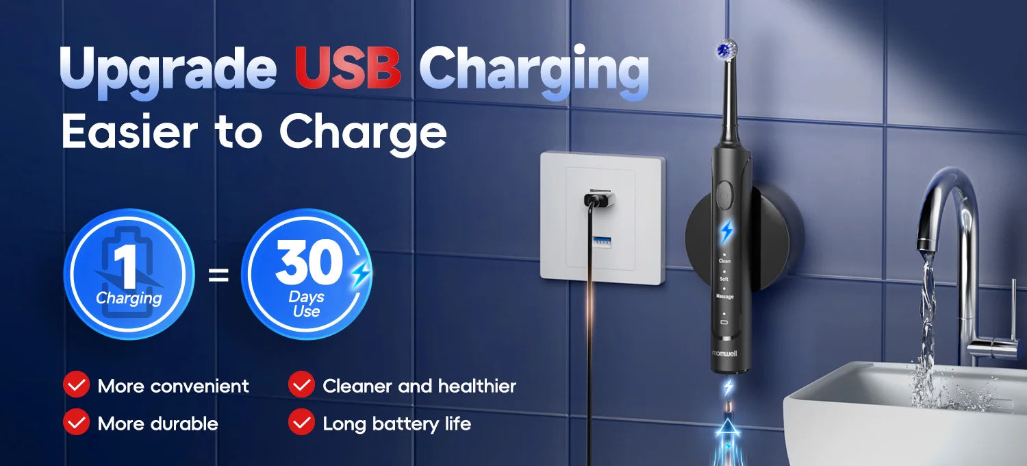 Home Dental Care Portable Water Flosser and Electric Toothbrush Set - 15