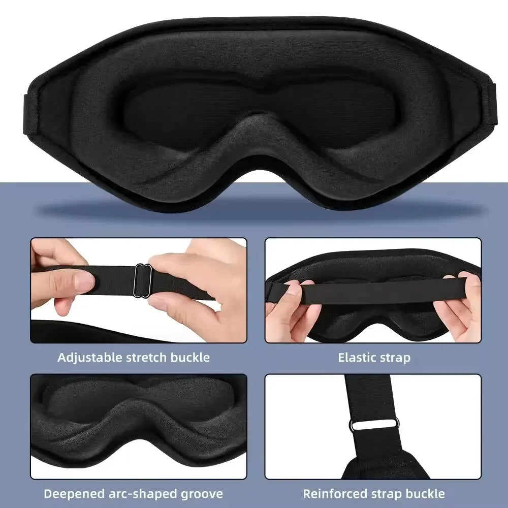 Better sleep at night 3d sleep mask for total light blocking comfort - 8