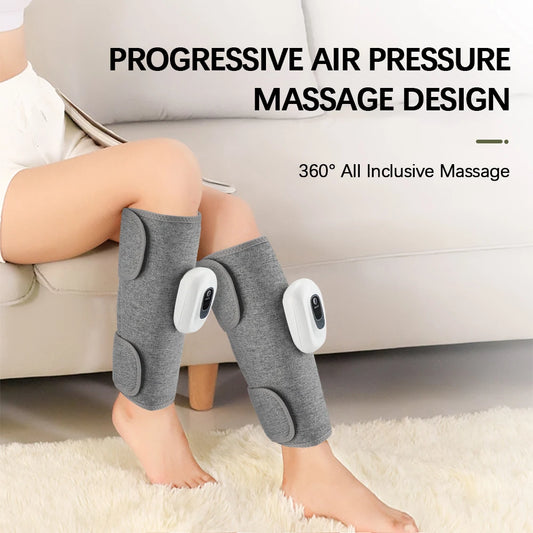 Relaxing at home with the electric air pressure calf massager for tired legs