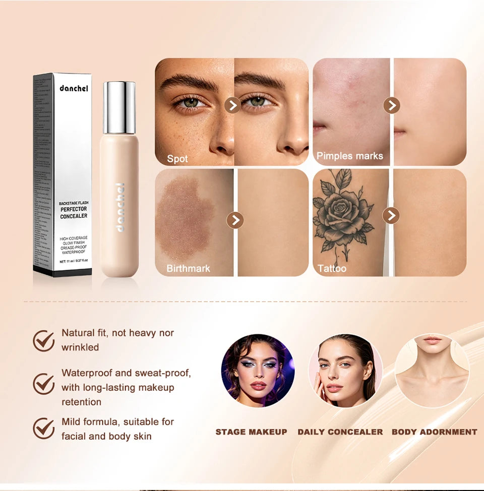 Under Eye Dark Circles Liquid Concealer for Full Coverage and Waterproof