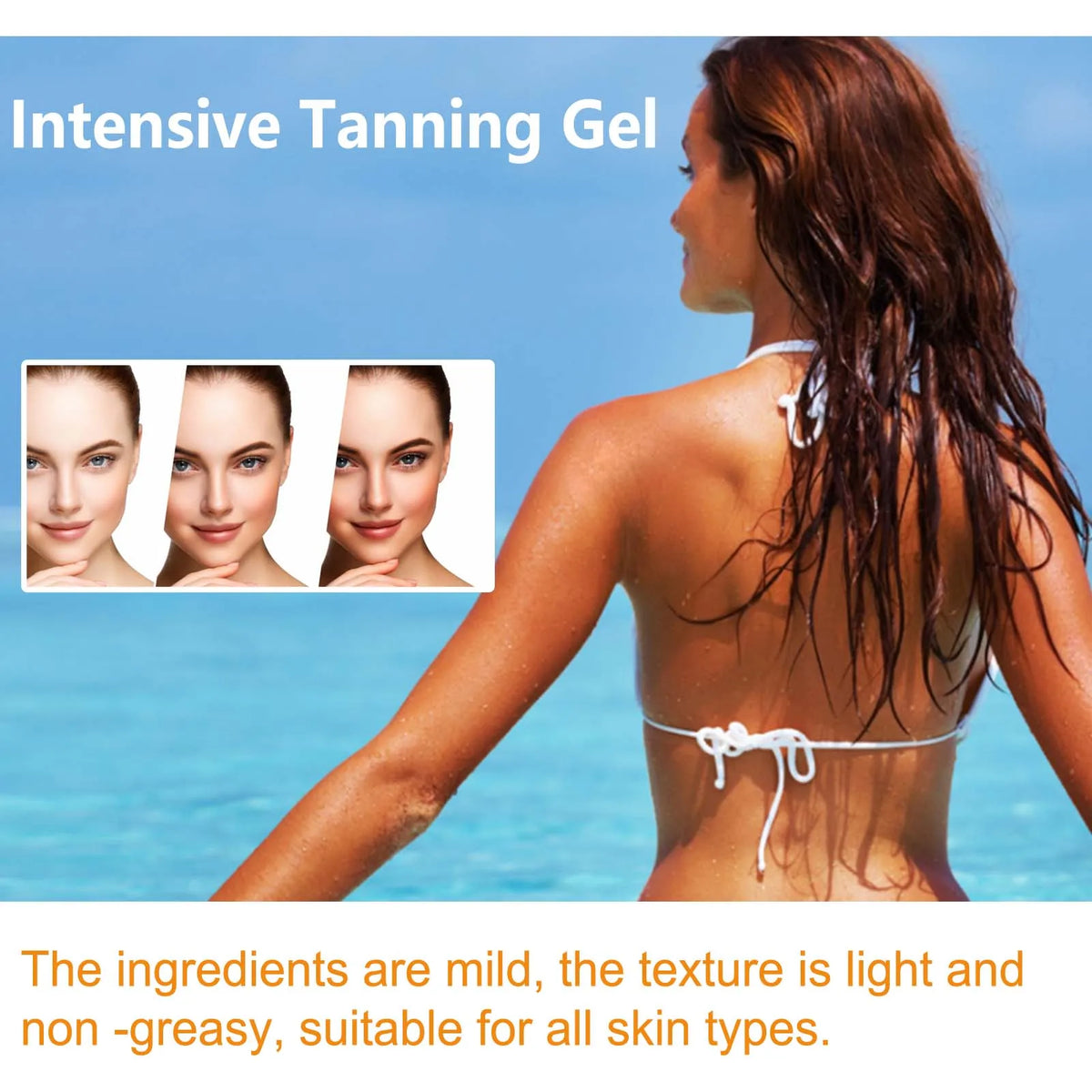 Beach Day Tanning Gel for Fast Dark Skin Melanin Booster and Hydration