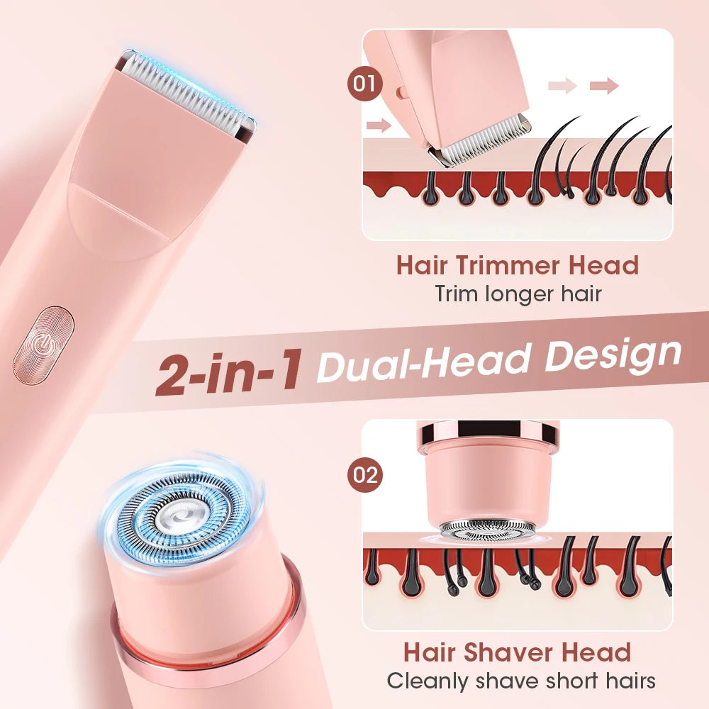 Bathroom Dual Heads Electric Shaver for Women Body Hair Removal Trimmer
