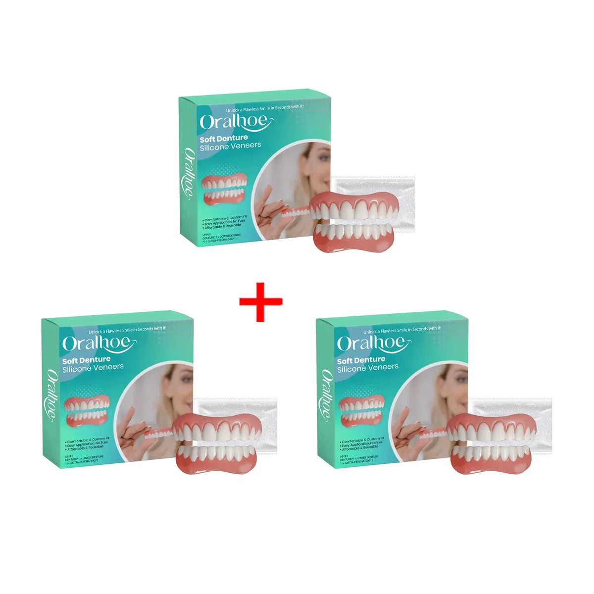 Daily Smile Recovery Silicone Dentures Set for Natural Look and Fit