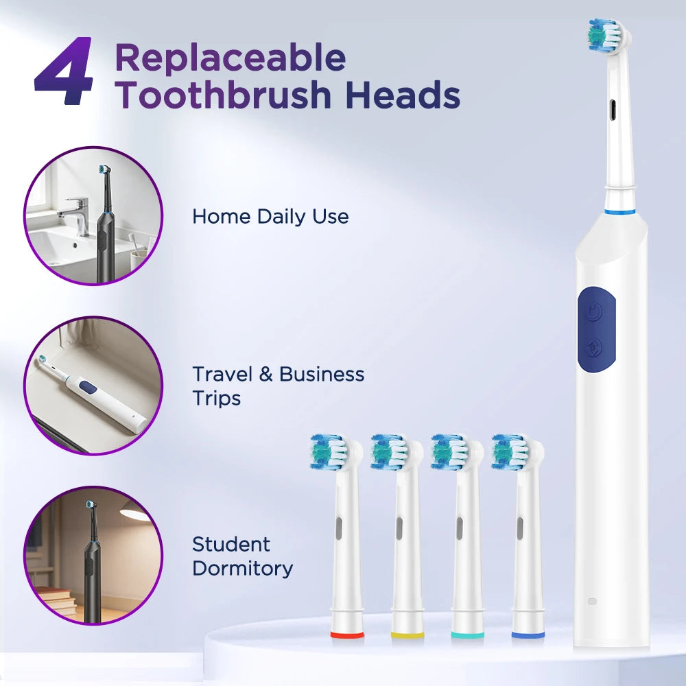 Home Cleaning Rotating Electric Toothbrush for a Brighter Smile - 13