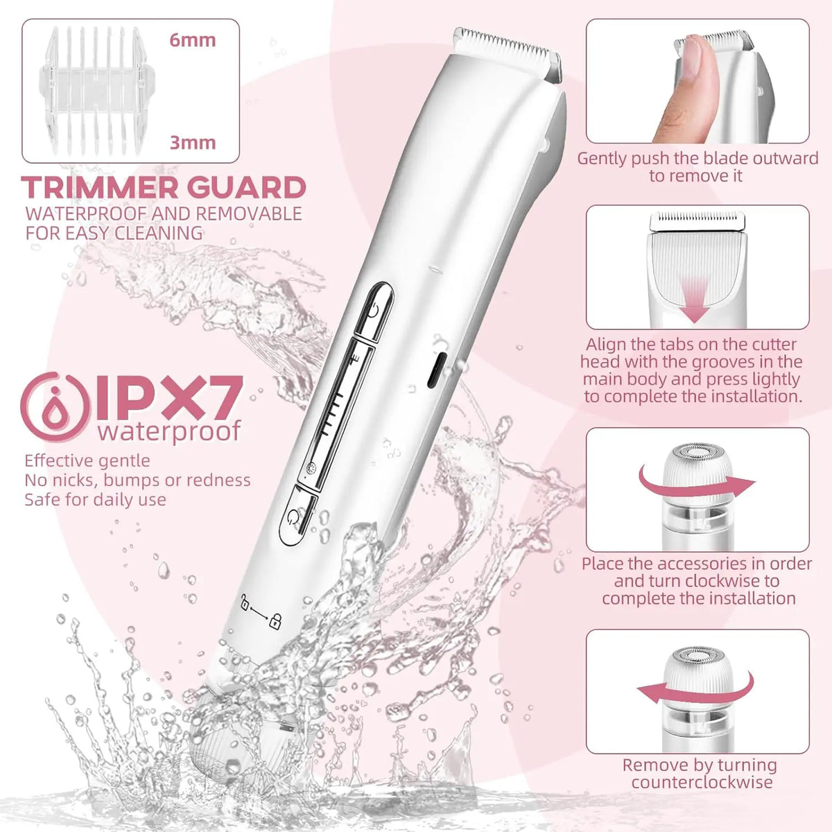 Bathroom Shaving Bikini Trimmer for Women Painless Hair Remover Razor