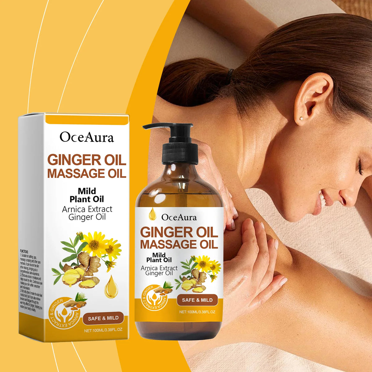 Relaxing at home with ginger massage oil for smooth skin and tension relief