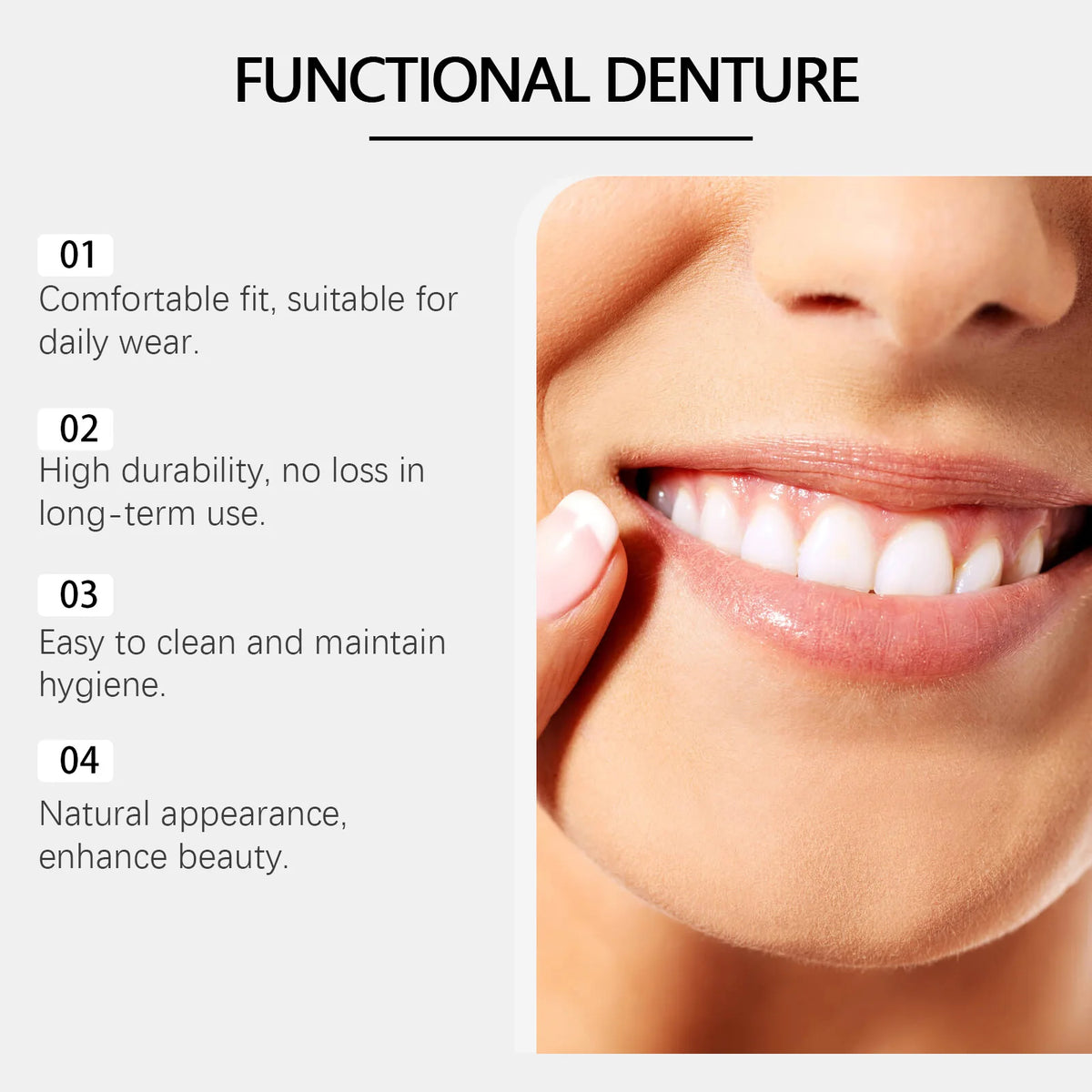 Daily Smile Soft Silicone Denture Kit For Natural Missing Teeth Repair