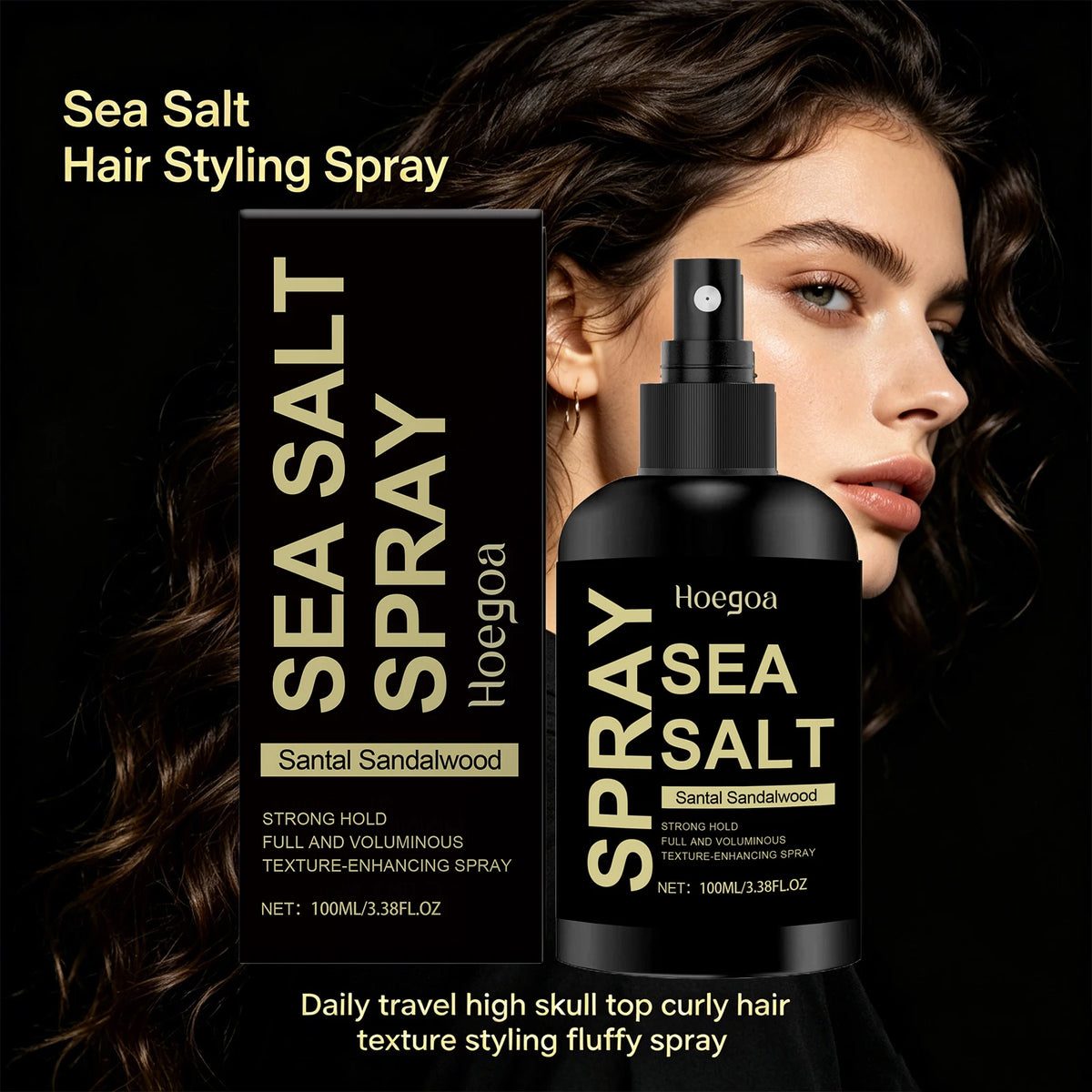Daily styling sea salt hair spray for effortless beach waves and hold