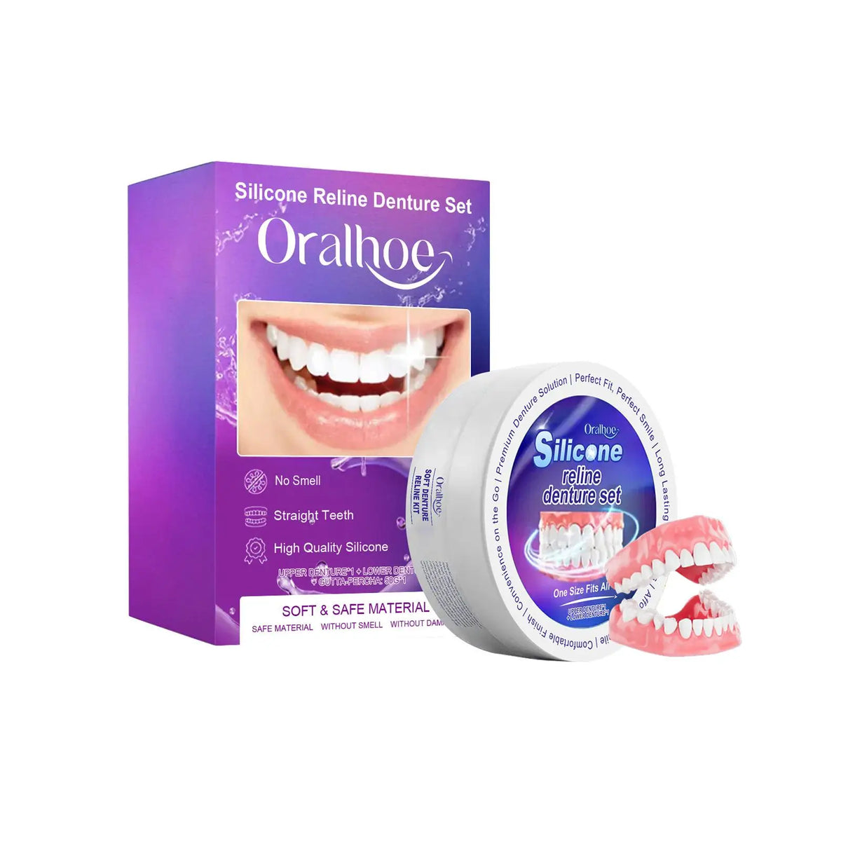 Daily Use Denture Reliner Kit for Comfort and Temporary Teeth Fit