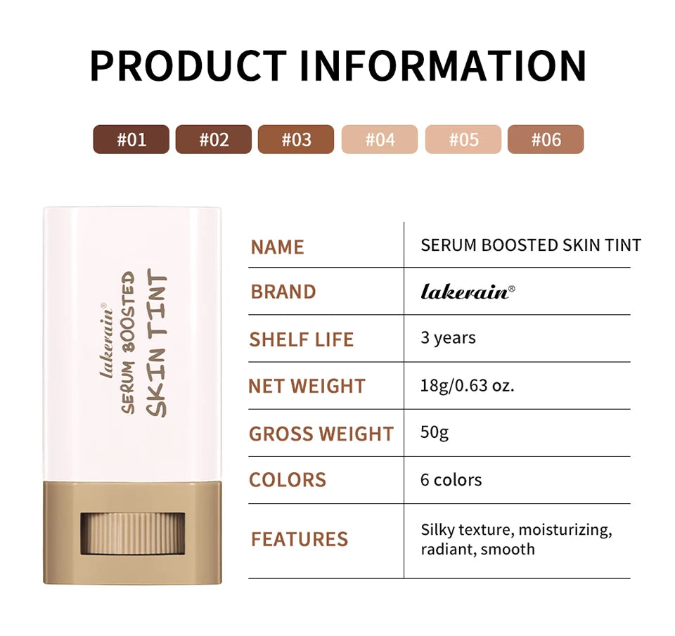 Daily Makeup Skin Tint Stick Serum with Puff for Natural Coverage - 17