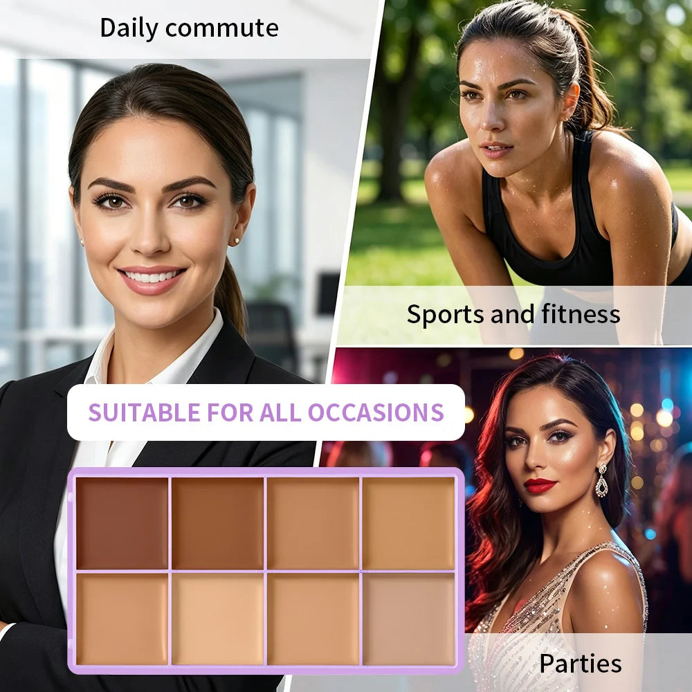 Daily Makeup Routine Cream Concealer Palette for Flawless Coverage - 12