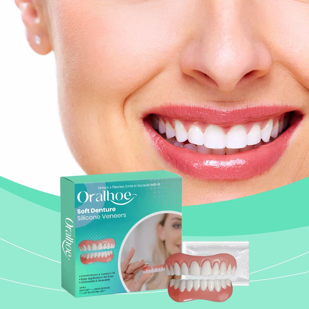 Daily Smile Recovery Silicone Dentures Set for Natural Look and Fit