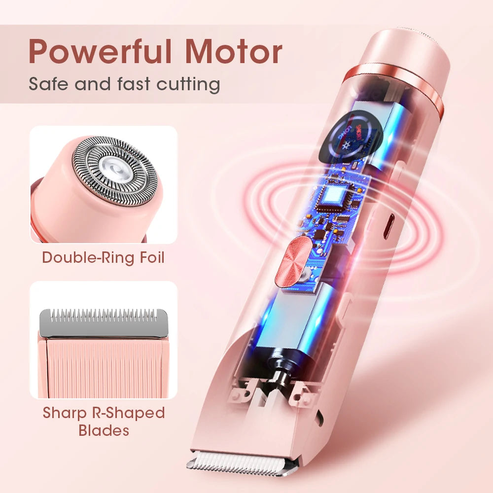 Bathroom Dual Heads Electric Shaver for Women Body Hair Removal Trimmer - 9