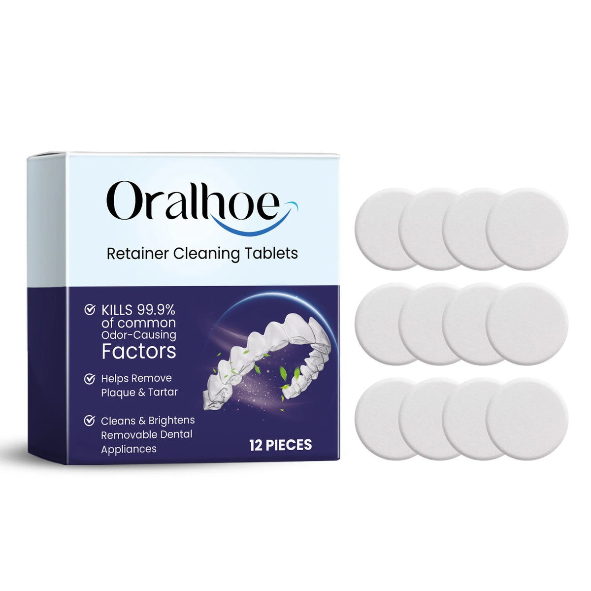 Daily Dental Care Denture Cleaning Tablets for Fresh Breath and Plaque Removal