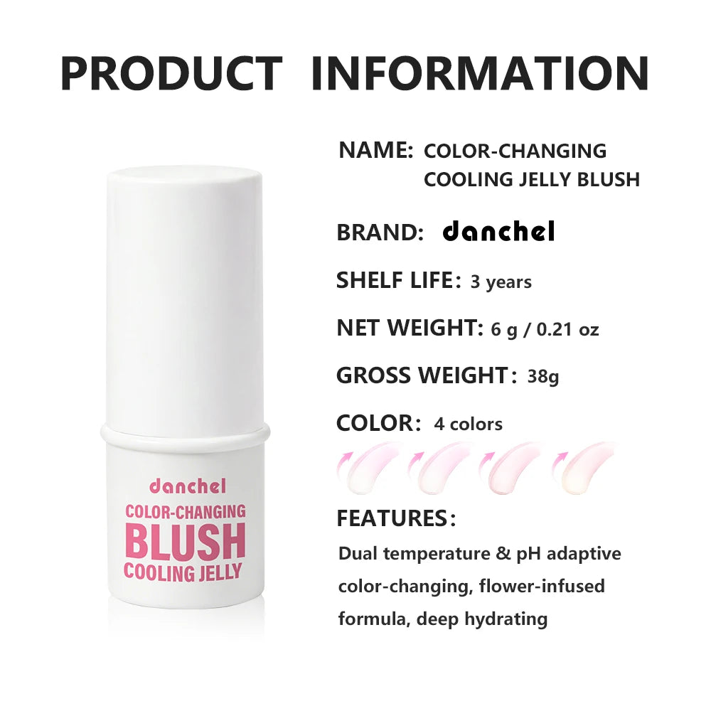Daily Makeup Color Changing Jelly Blush Stick with Deep Hydration