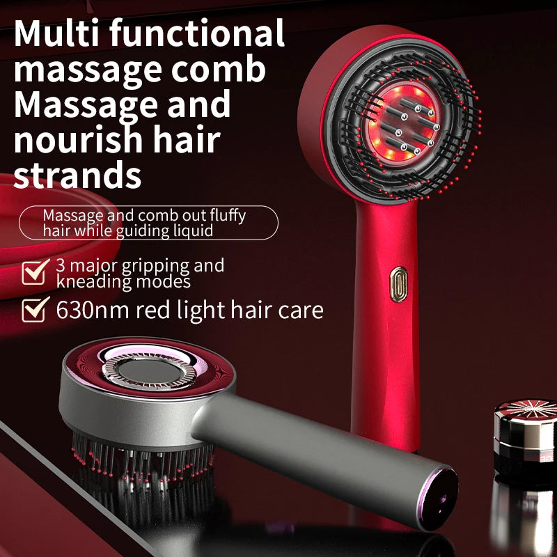 Scalp Care Electric Massage Comb with Red Light and Oil Applicator - 1