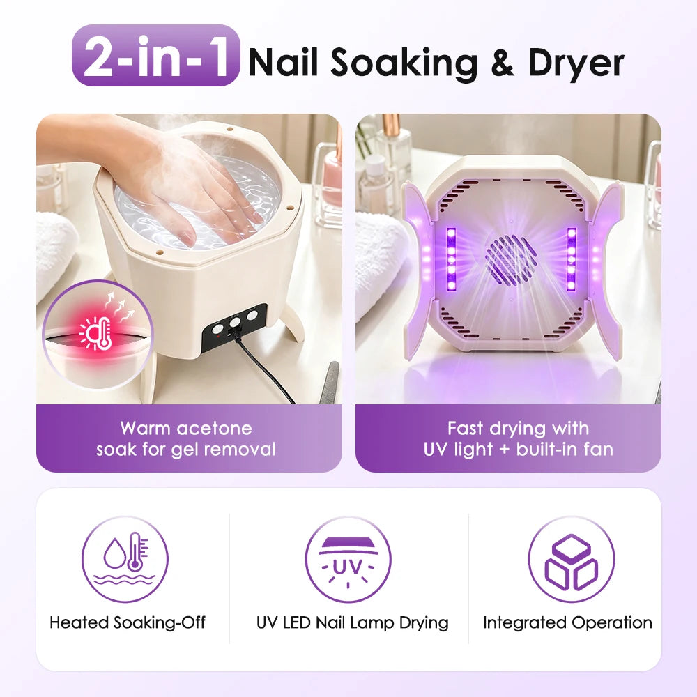 Home Manicure Nail Dryer and Gel Polish Remover for Fast Drying Care