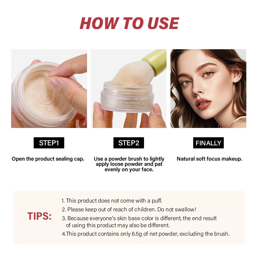 Daily Makeup Routine Ultimate Setting Powder for Long Lasting Matte Look