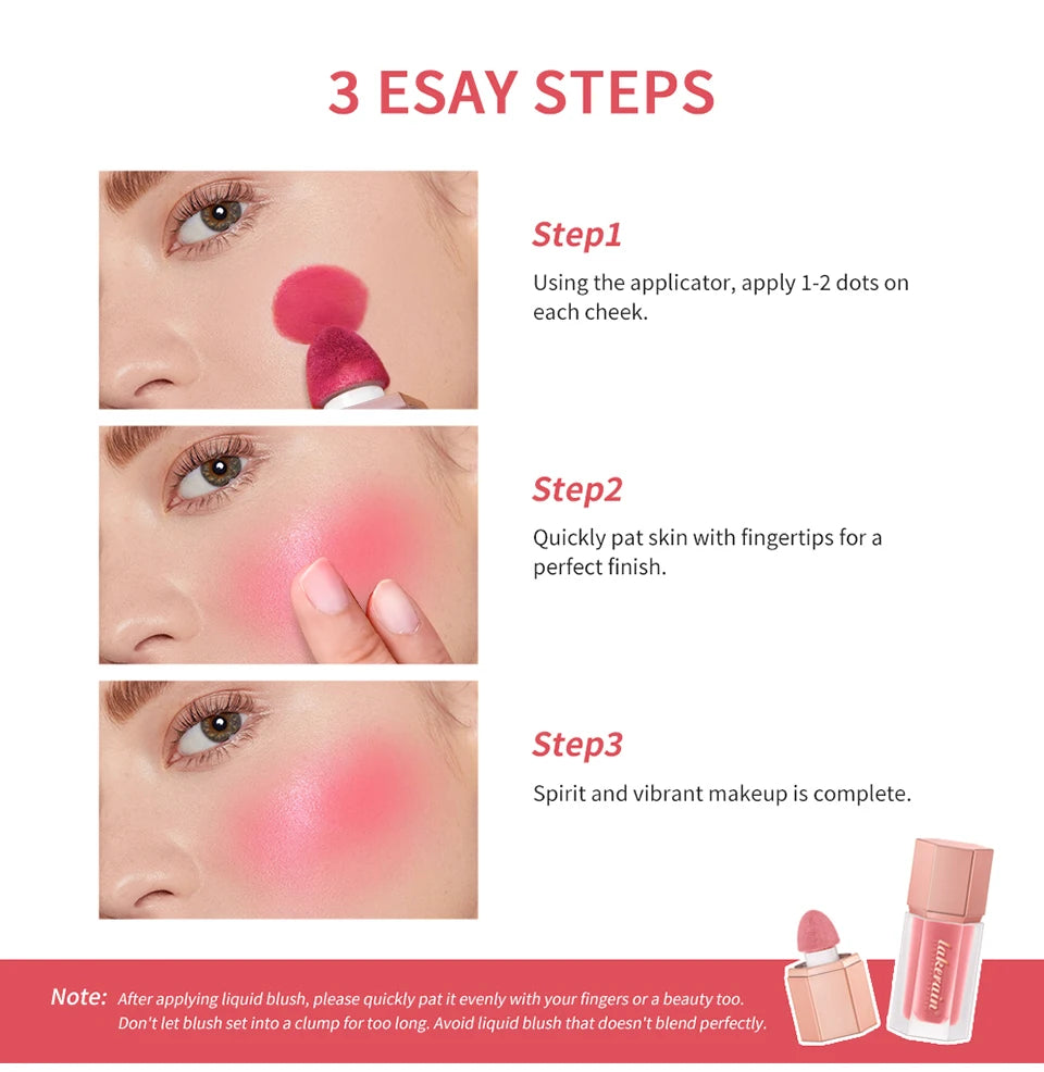Daily Makeup Liquid Blush Long Lasting Waterproof Matte Velvet Formula - 14