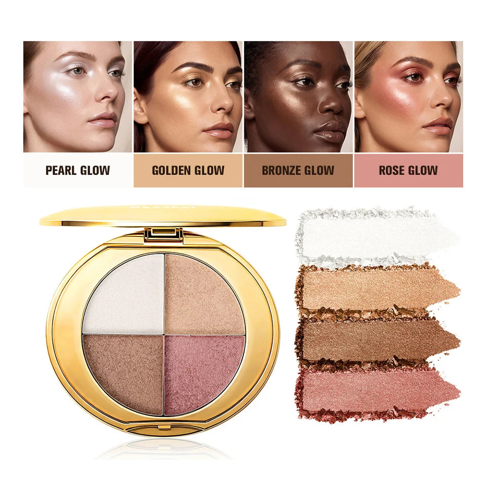 Daily Makeup Highlighting Eye and Cheek Palette for a Radiant Glow