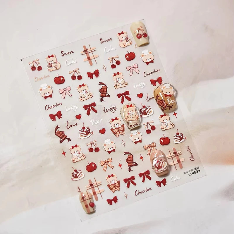 Christmas party nail art decor winter sticker for holiday manicure styling - 56