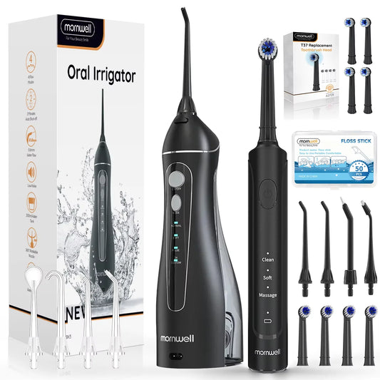 Bathroom Electric Water Flosser and Toothbrush Set for Oral Care