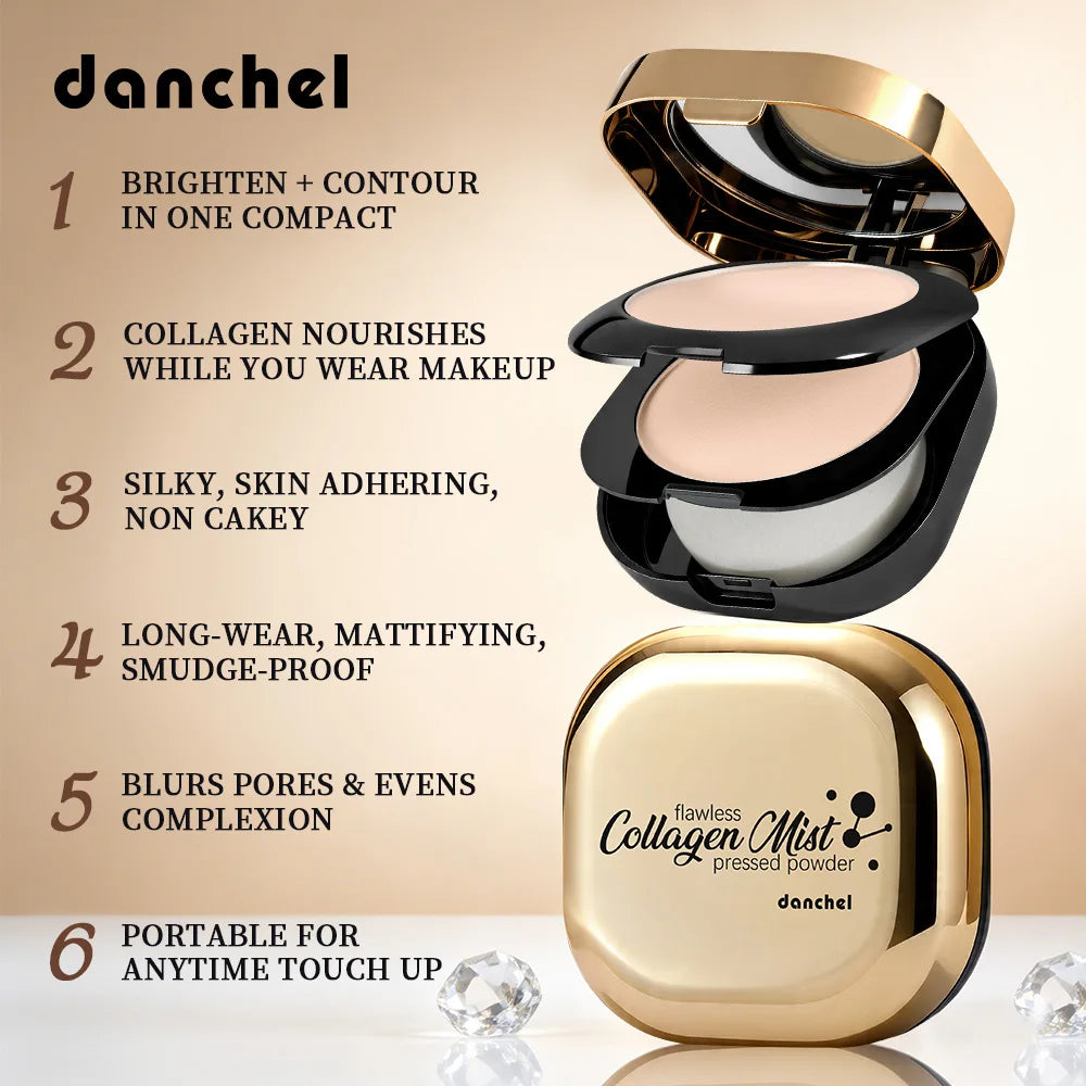 Daily Makeup Routine Flawless Collagen Pressed Powder Matte Finish - 4
