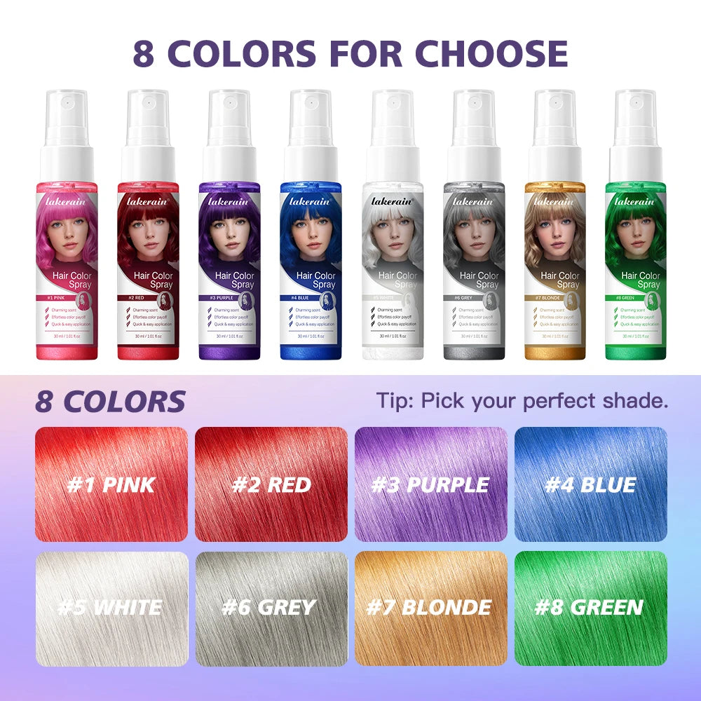 Party hair color spray for temporary vibrant styling and fun looks