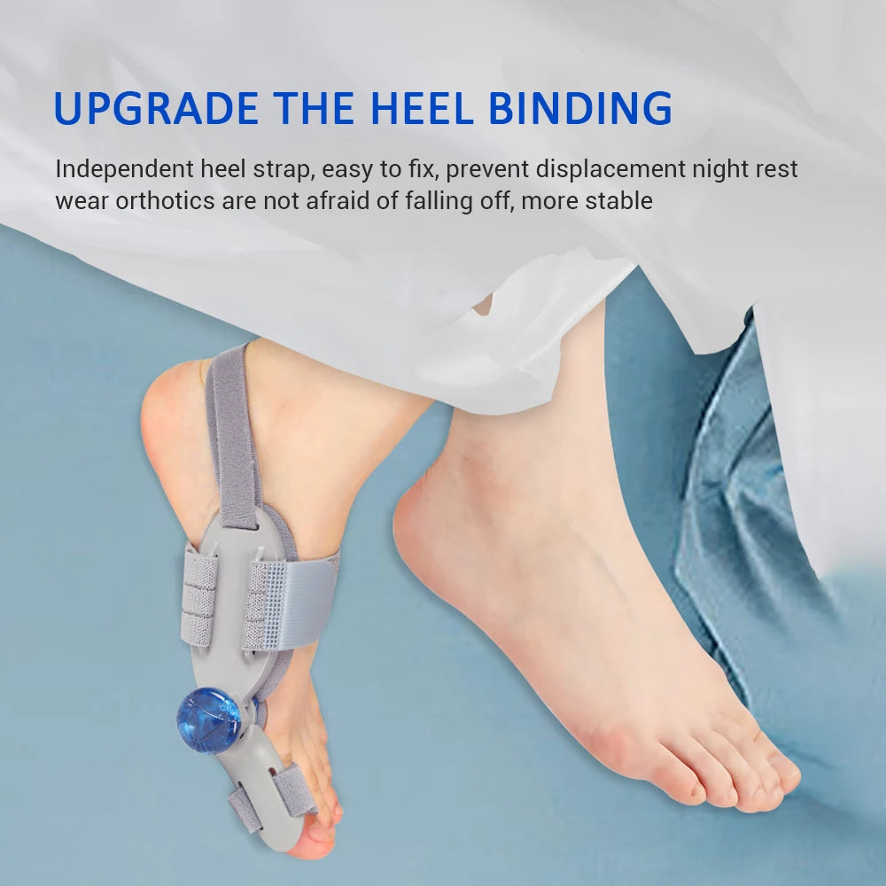 Home bunion adjuster brace with knob dial for comfortable toe alignment