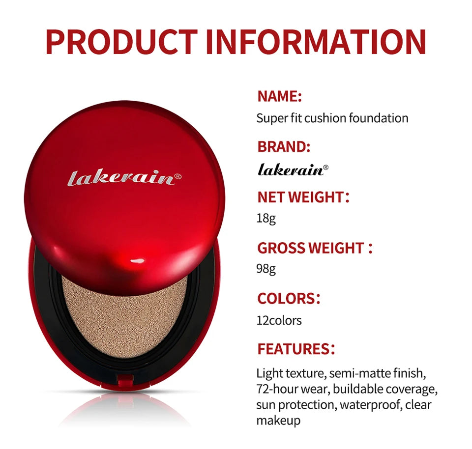 Korean makeup Super Fit Cushion Foundation with waterproof cover. - 15