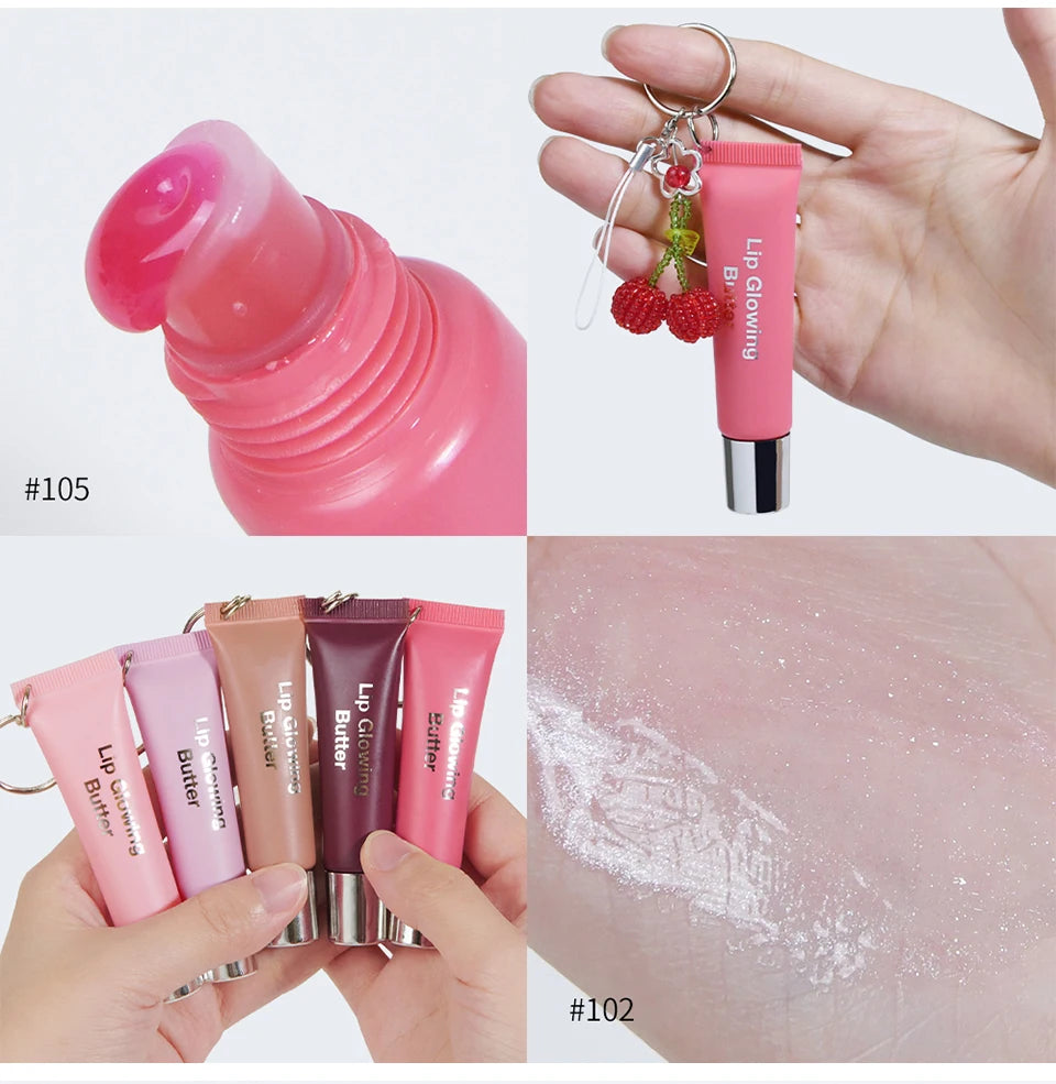 Daily Makeup Lip Gloss With Keychain For Long Lasting Hydrating Care