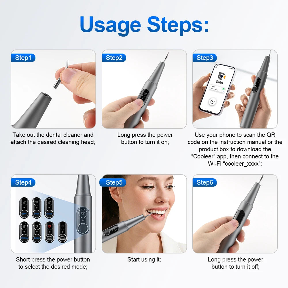 Bathroom Ultrasonic Dental Scaler with HD Camera for Plaque Removal - 14