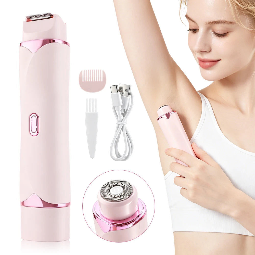 Bathroom Electric Shaver Dual Head Trimmer for Smooth Hair Removal